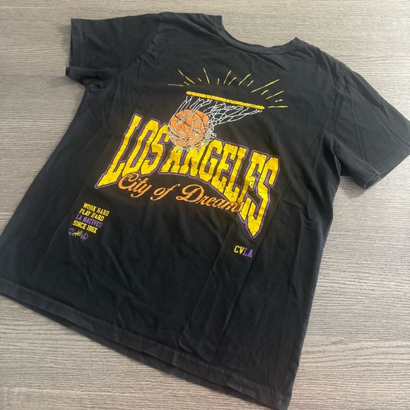 CVLA Men's T-Shirt Graphic Print Los Angeles City Of Dreams Black Size XL - Picture 1 of 5